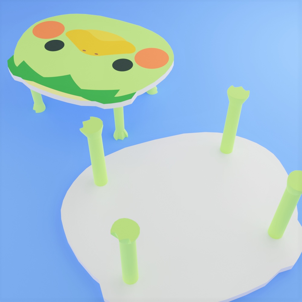 カッパのテーブル(ローポリ)