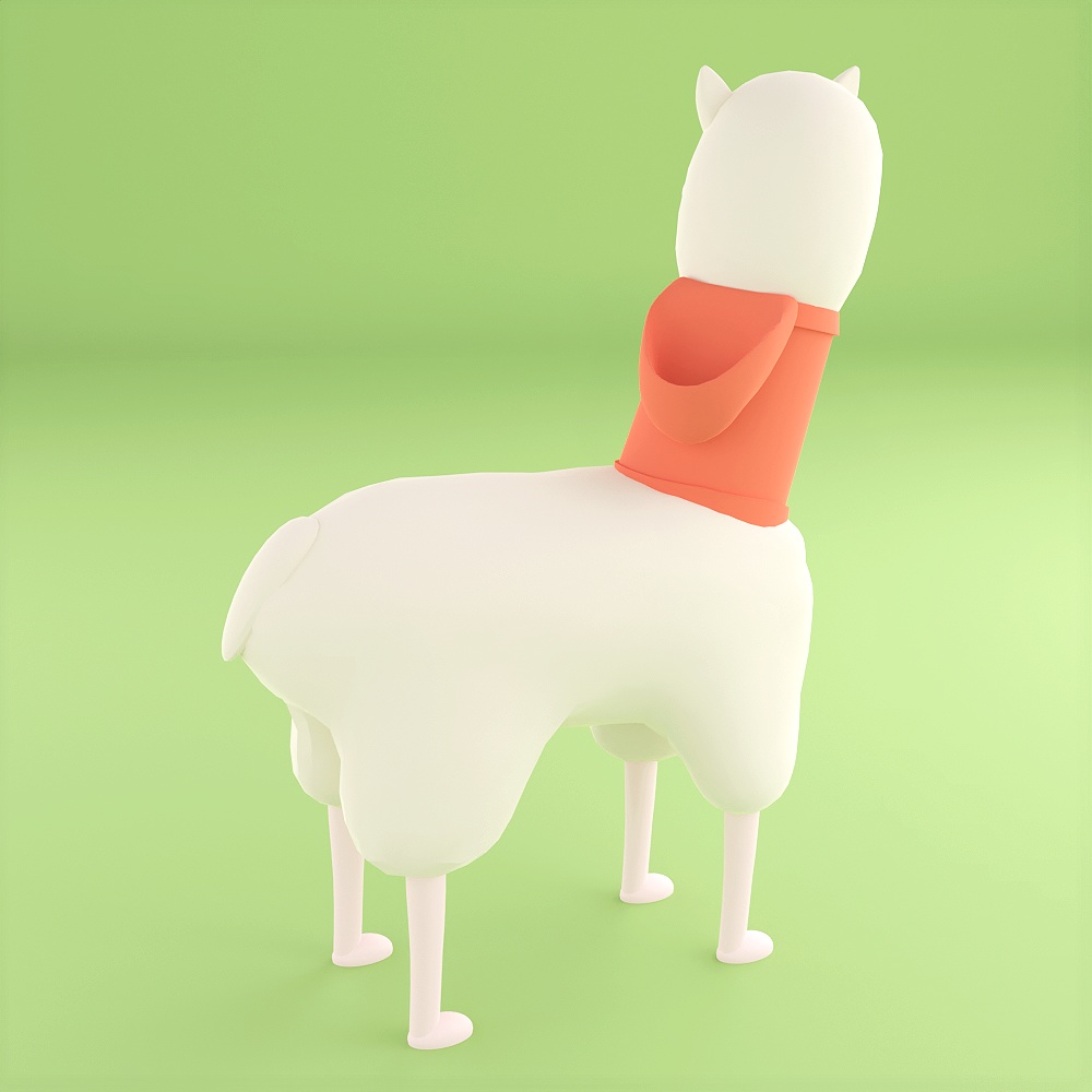 パーカーを着たアルパカ