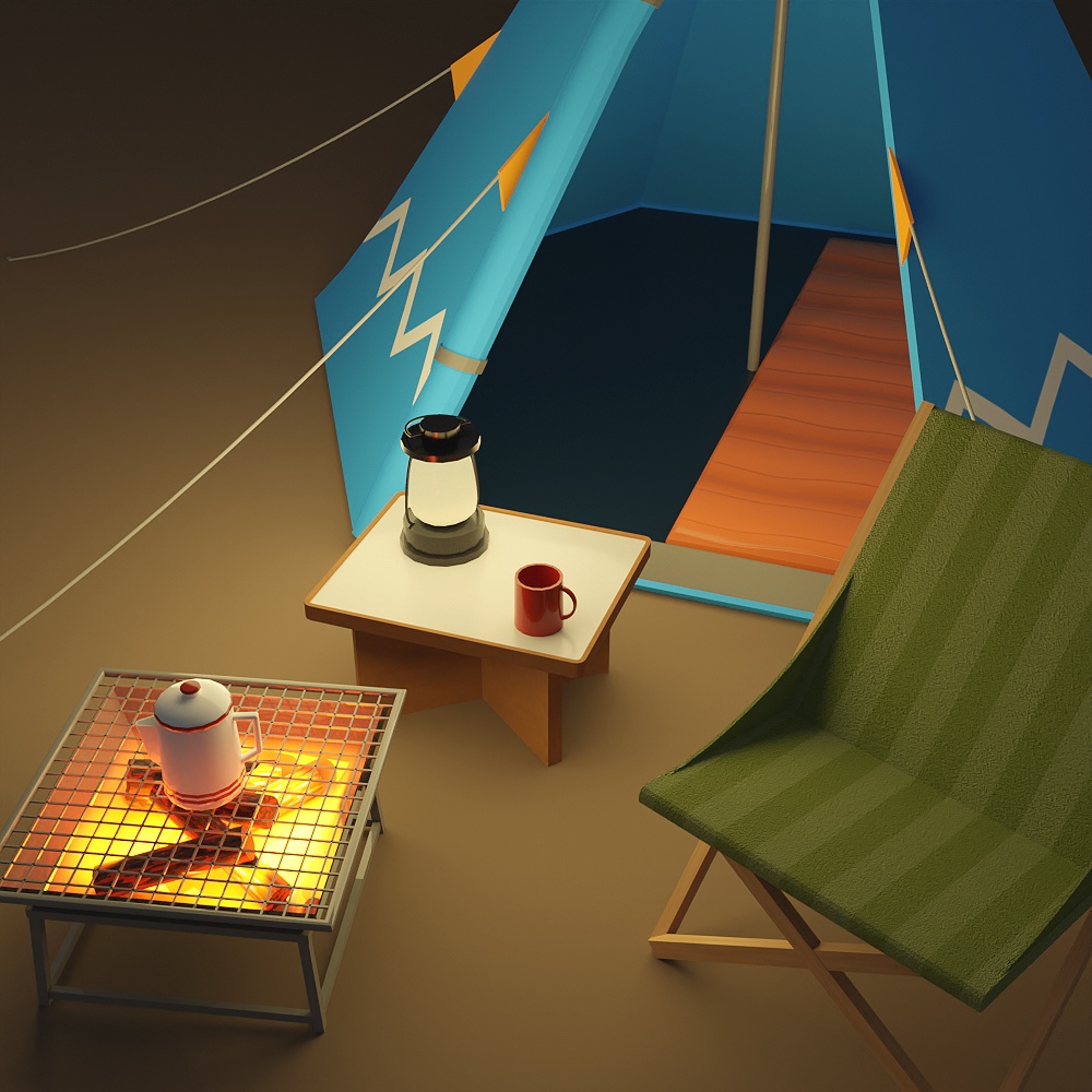 ソロキャンプでティータイム