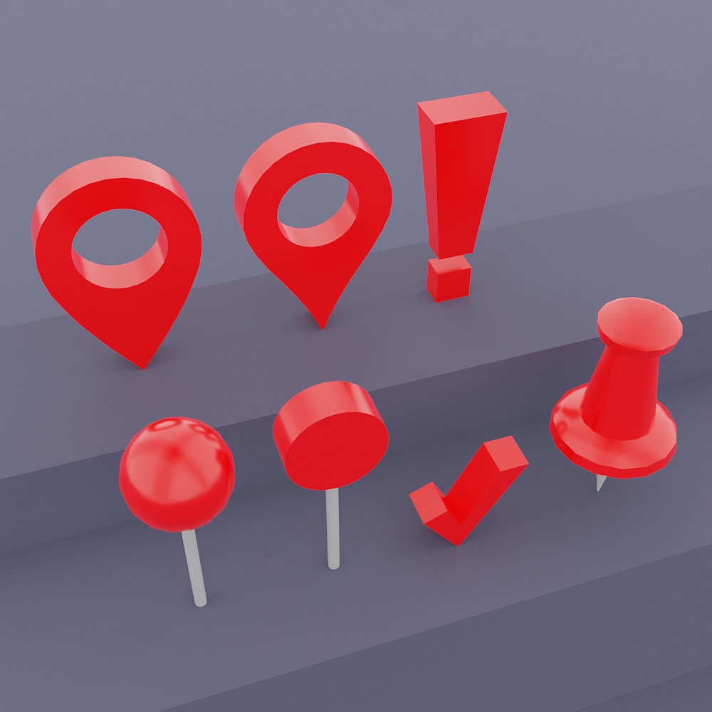 ピンのセット(各ローポリ)