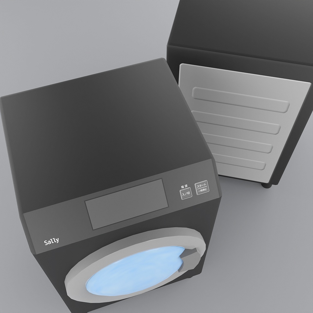 洗濯機(外観のみ/各ローポリ)