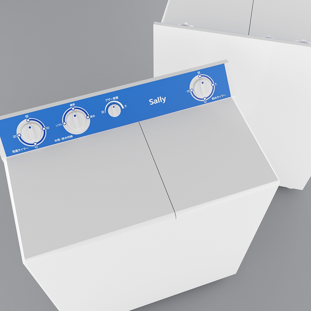 洗濯機(外観のみ/各ローポリ)