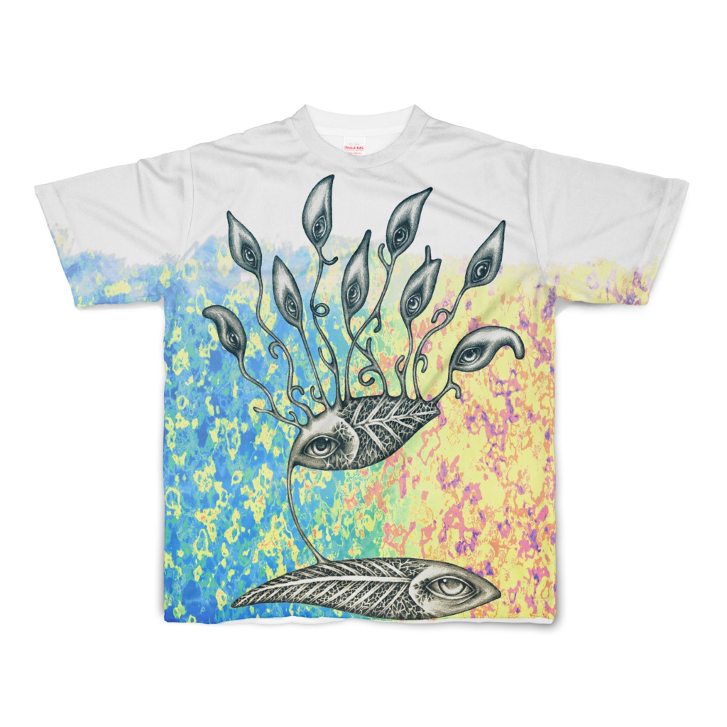 鉛筆魚色付きフルグラTシャツ
