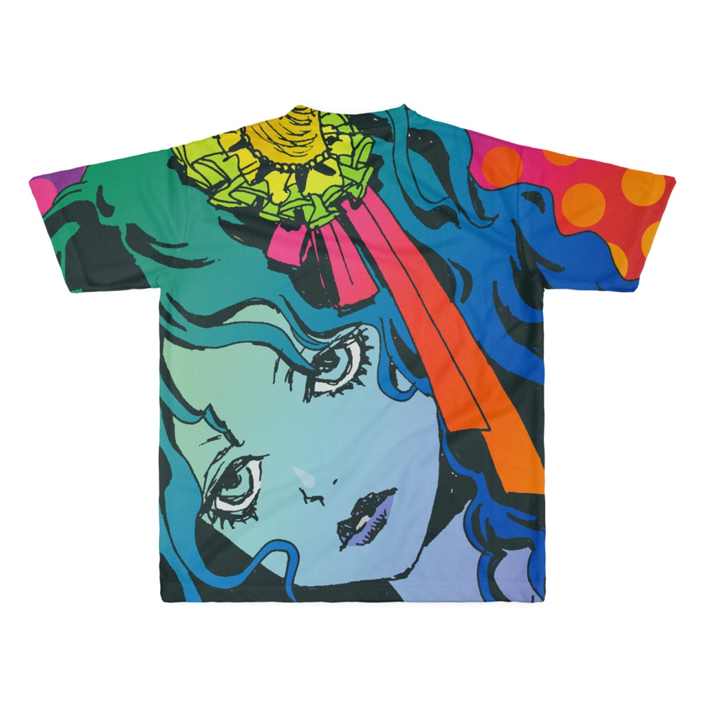 顔色悪い娘フルグラフィックTシャツ