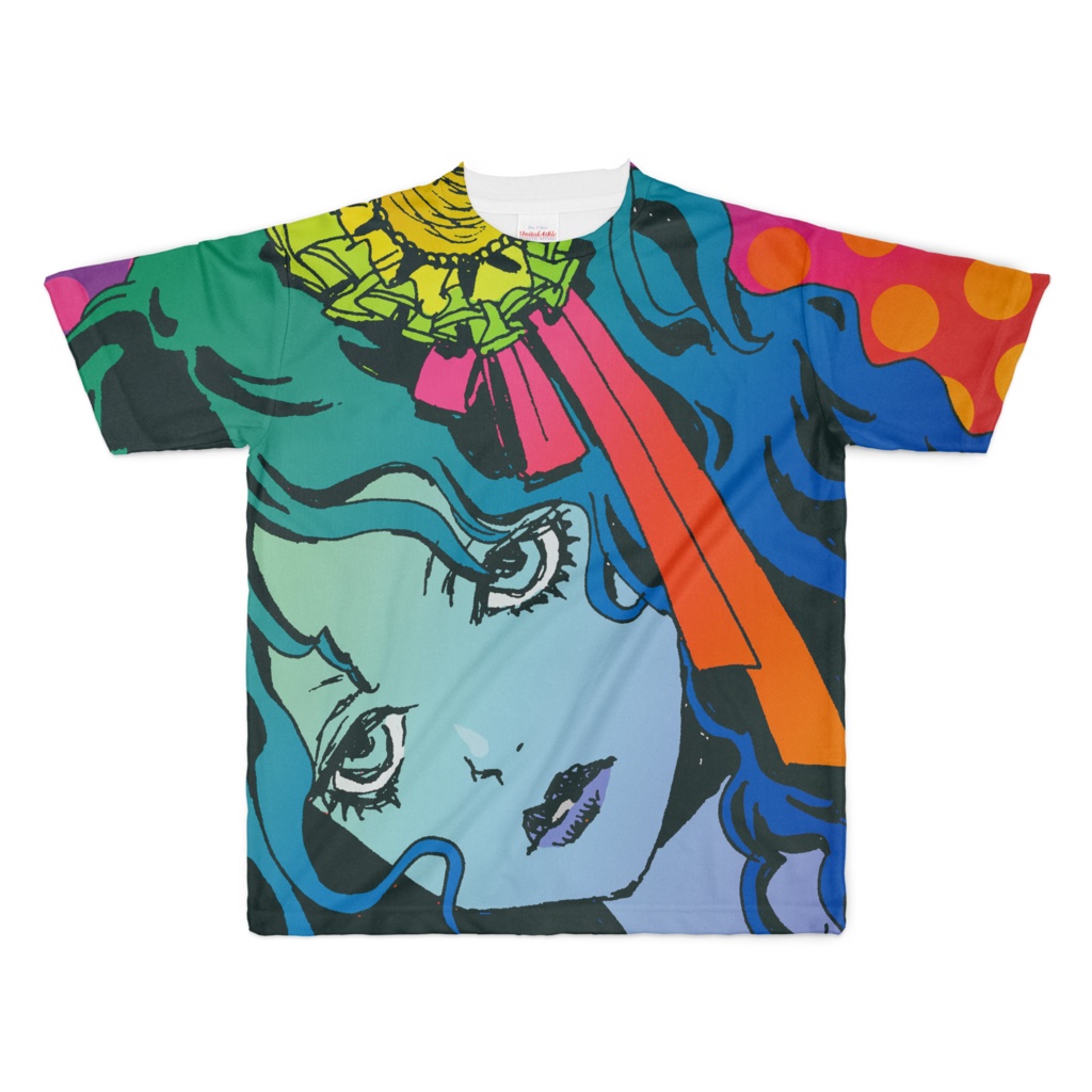 顔色悪い娘フルグラフィックTシャツ