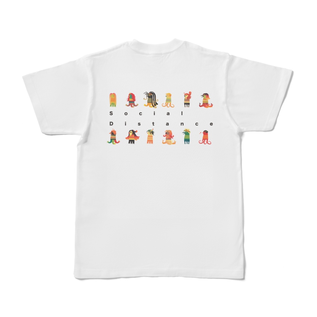 アマビエソーシャルディスタンスTシャツ(背面プリントのみ)