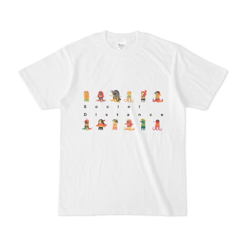 アマビエソーシャルディスタンスTシャツ