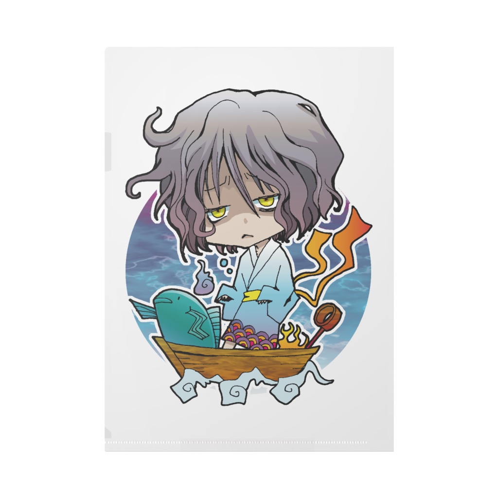 船幽霊と魚(棺桶/ちまキャラ)クリアファイル