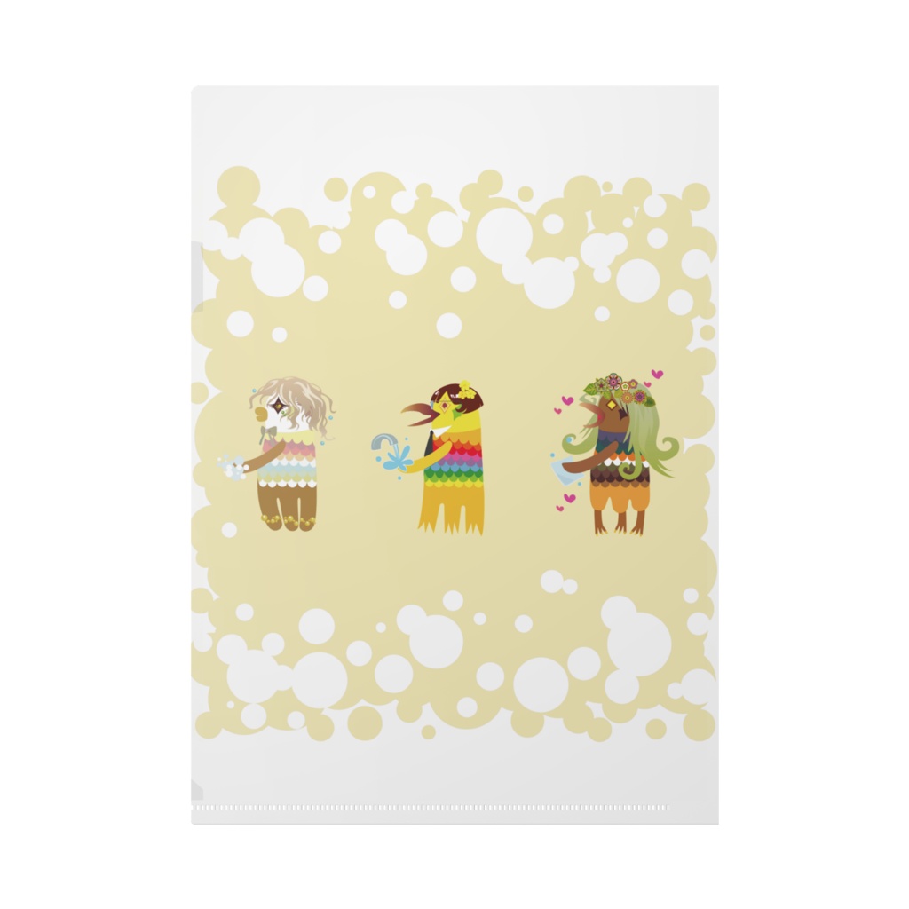 手を洗うアマビエクリアファイル(イエベ)