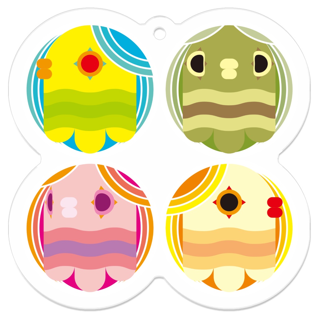 かんたんアマビエ四体アクキー