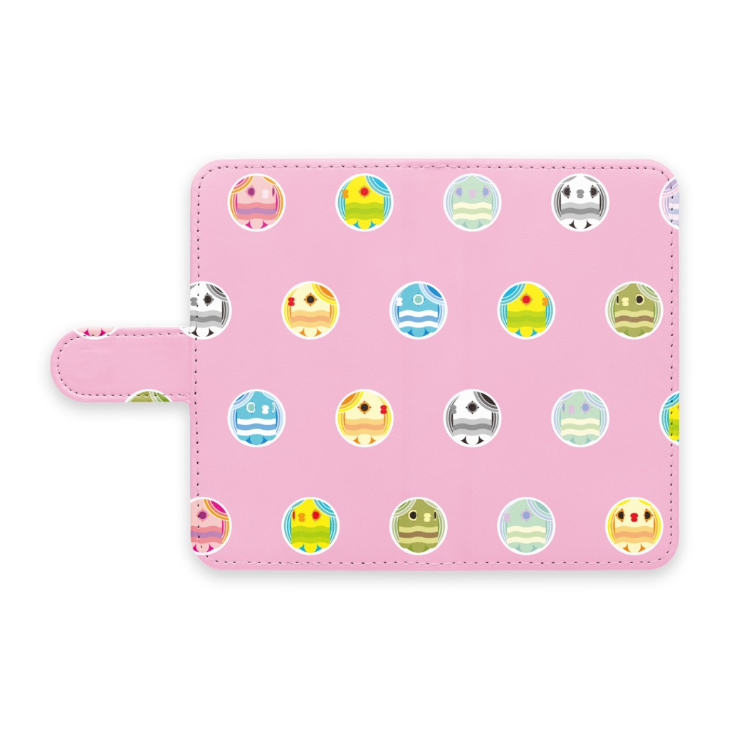 かんたんアマビエ手帳型Androidケース（ピンク）