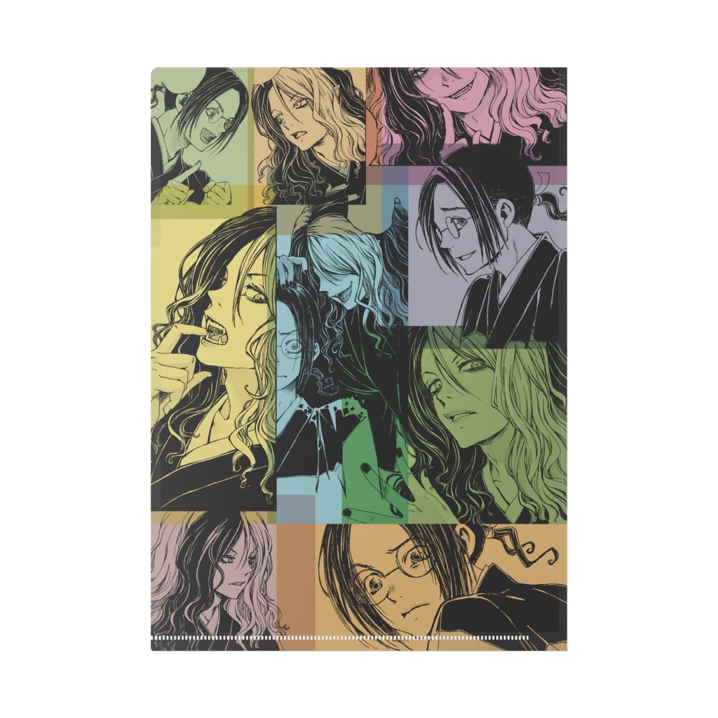 マヨハコA4クリアファイル(コラージュ、両面同柄)