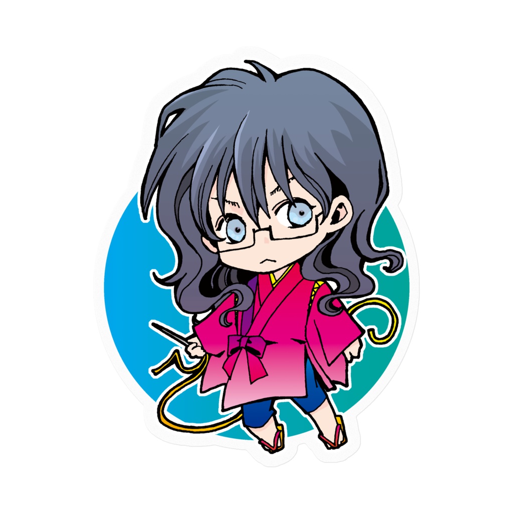 仕立て屋（天パ）クリアステッカー