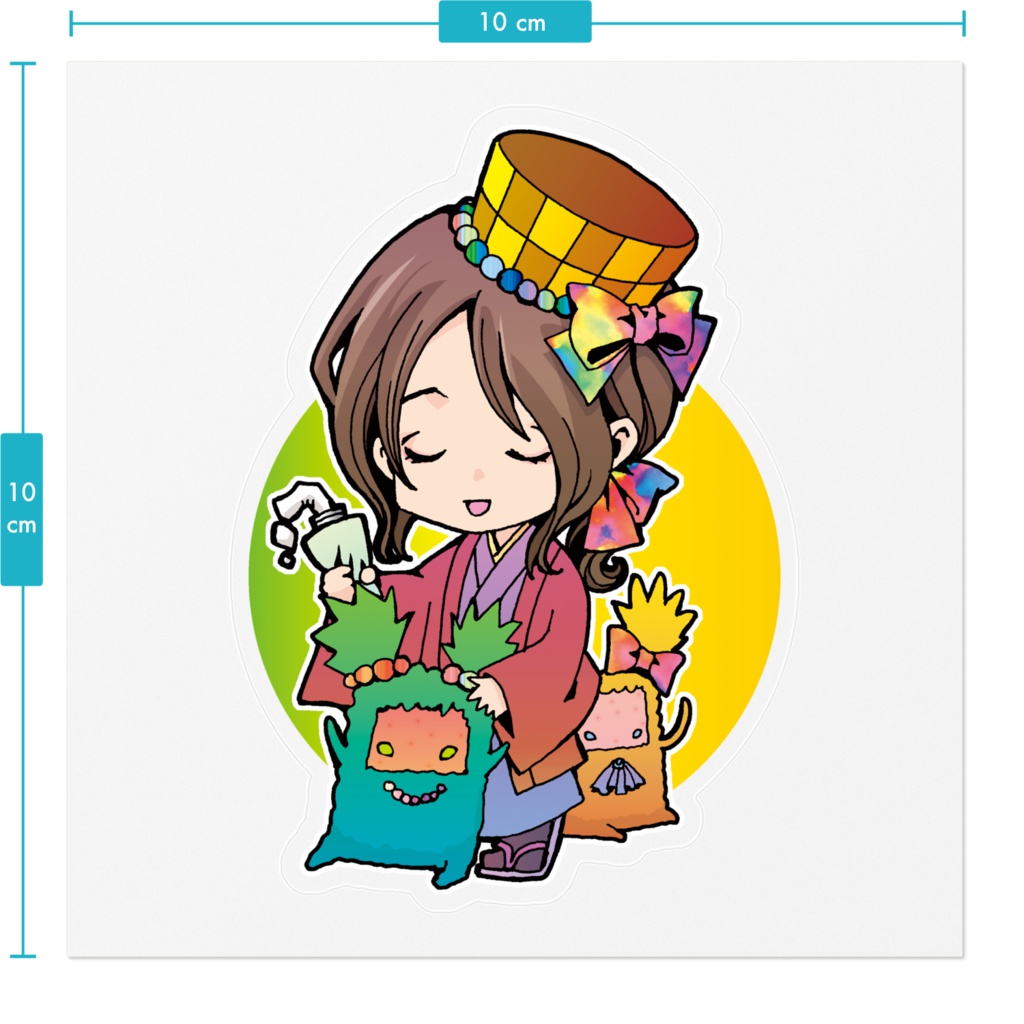 頭のモノ屋とトリハダサンクリアステッカー