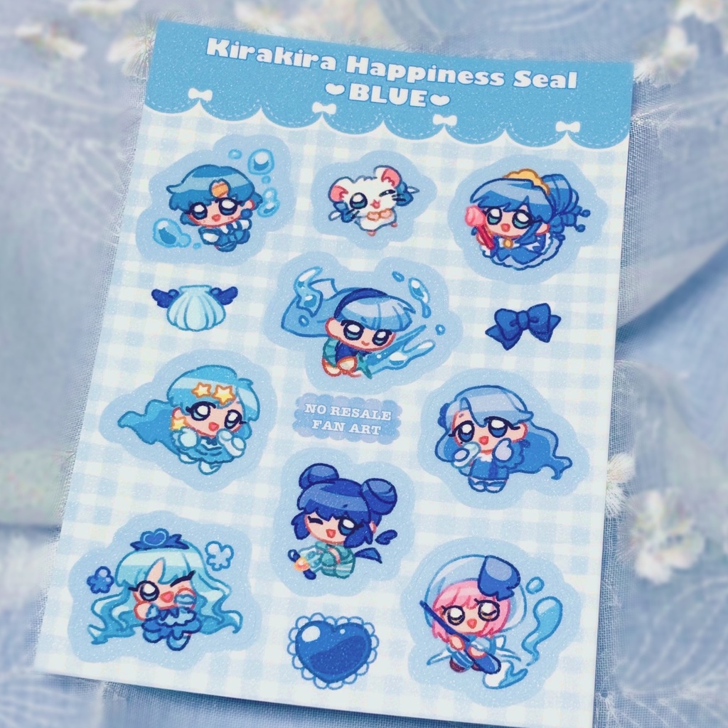 キラキラはぴねすシール♡BLUE