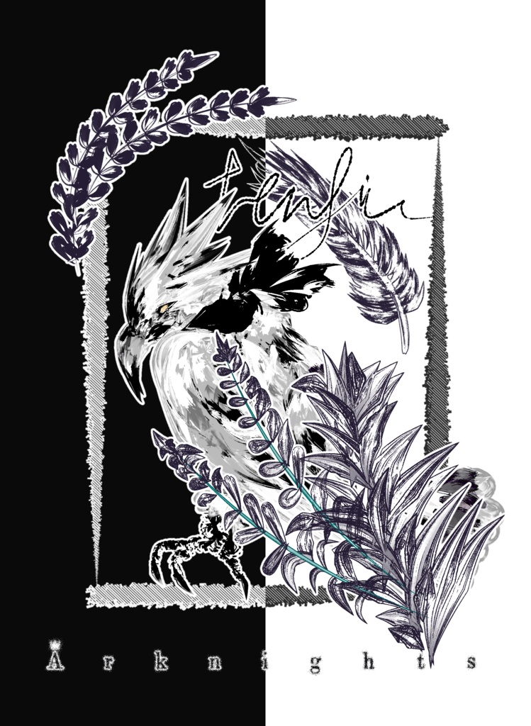 テンジン 黒ロングスリーブTシャツ・シルバーアッシュ イメージ黒ロンT