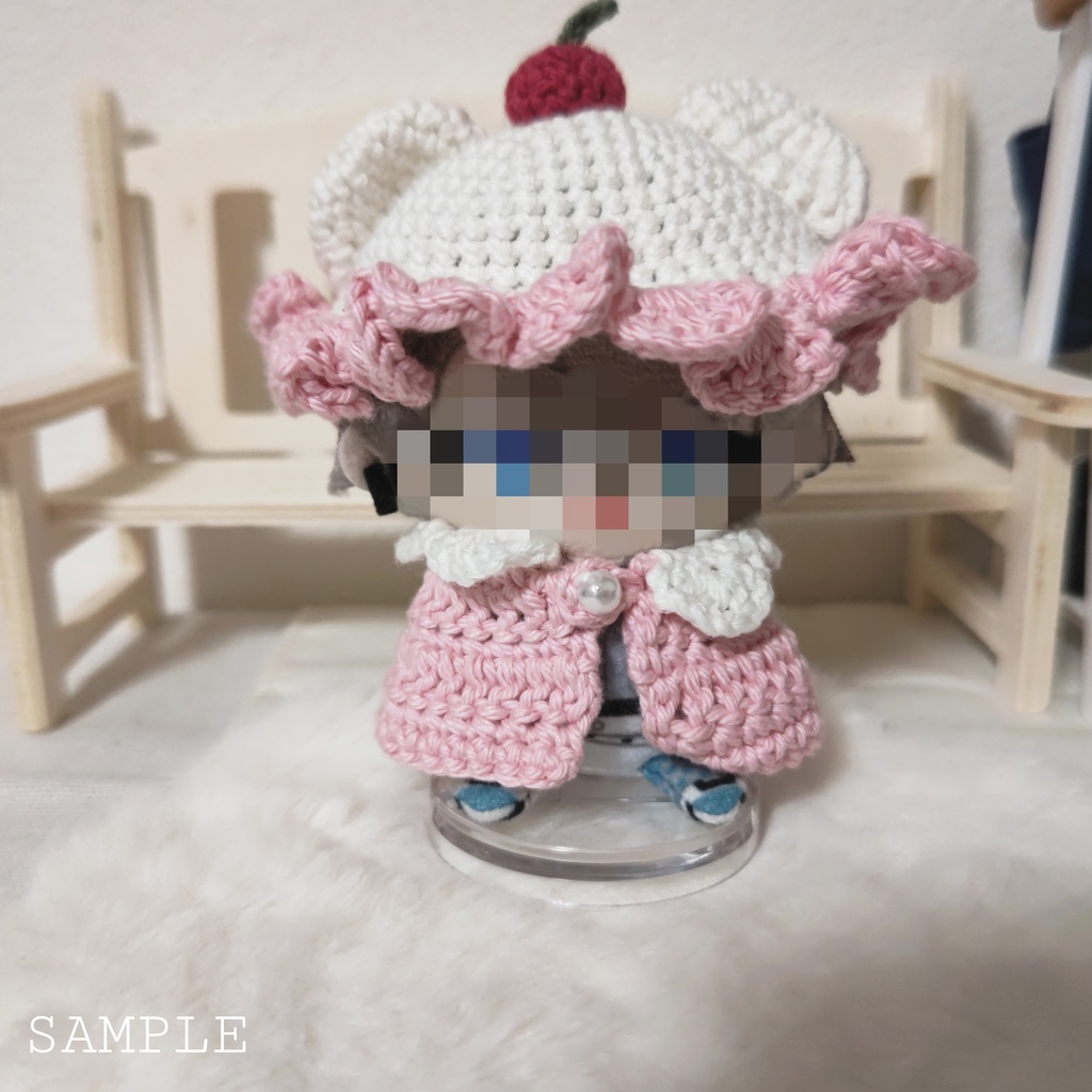 くまみみクリームソーダ風帽子&ポンチョ