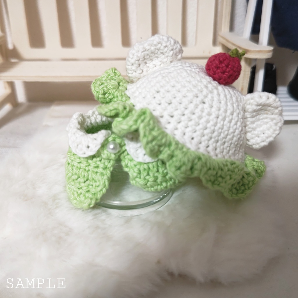 くまみみクリームソーダ風帽子&ポンチョ