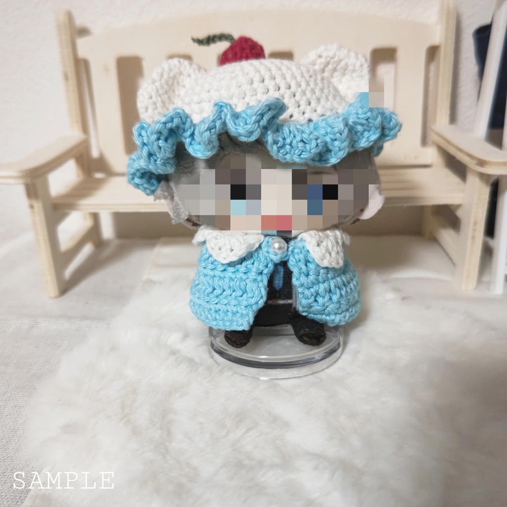 くまみみクリームソーダ風帽子&ポンチョ