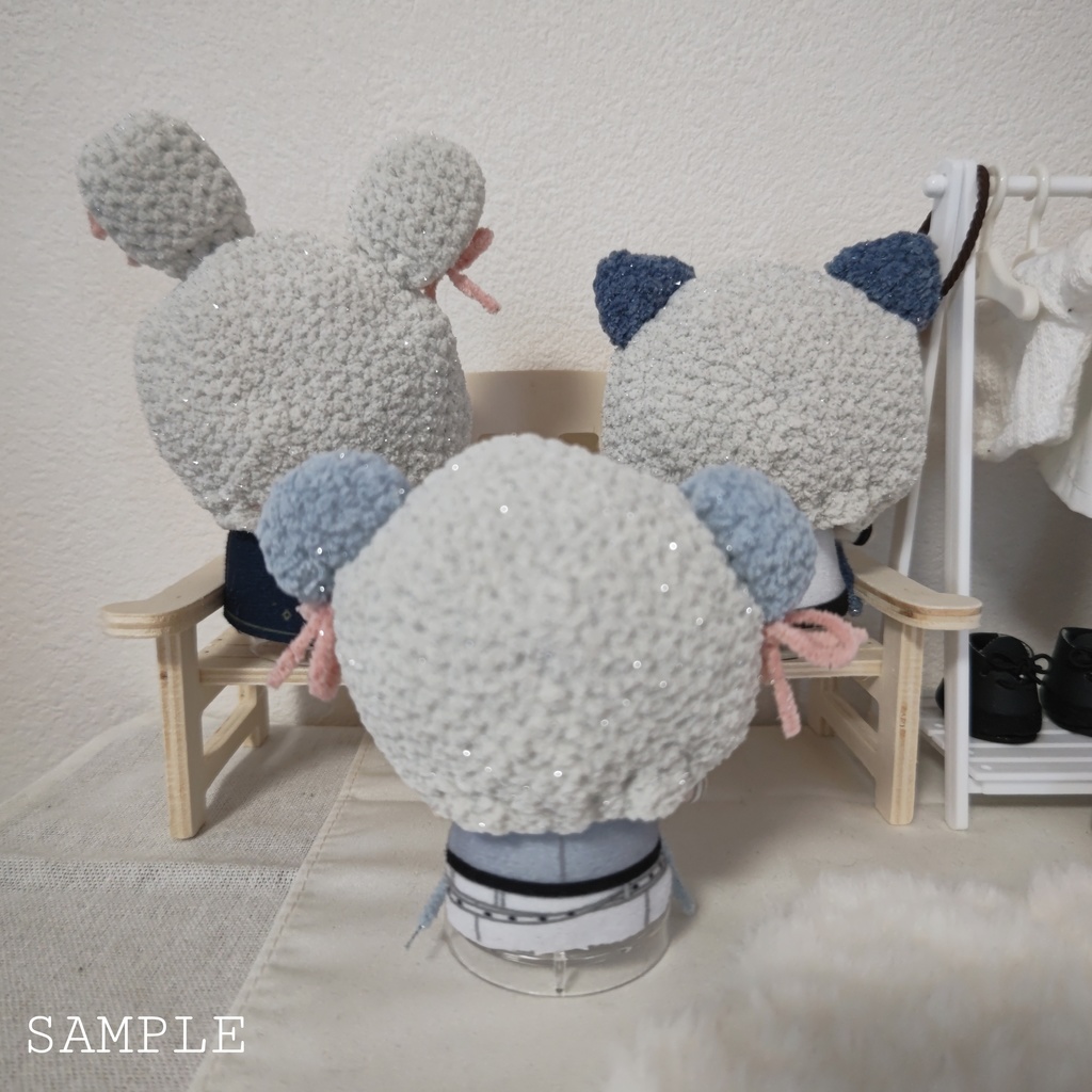 どうぶつボンネット (くま/うさぎ/ねこ)