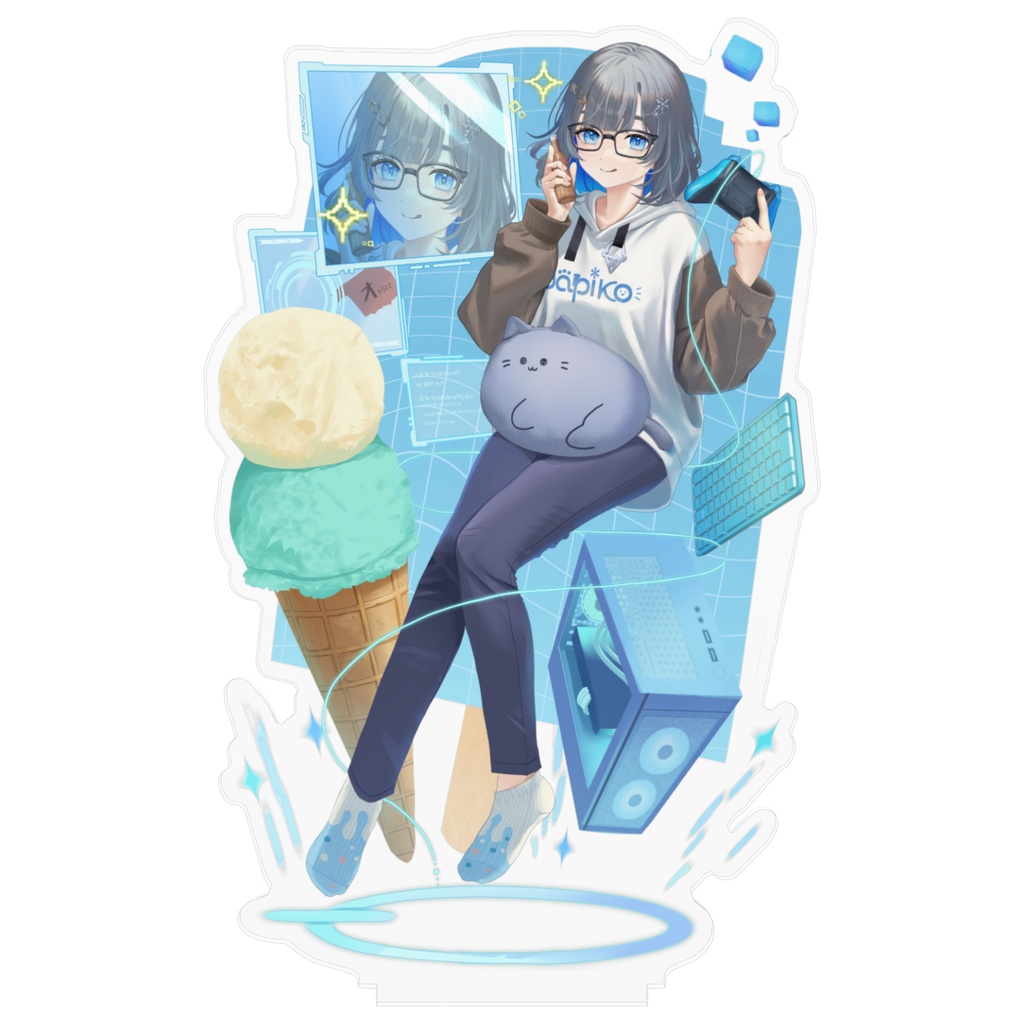 氷菓ぱぴこキービジュアルBIGアクリルフィギュア