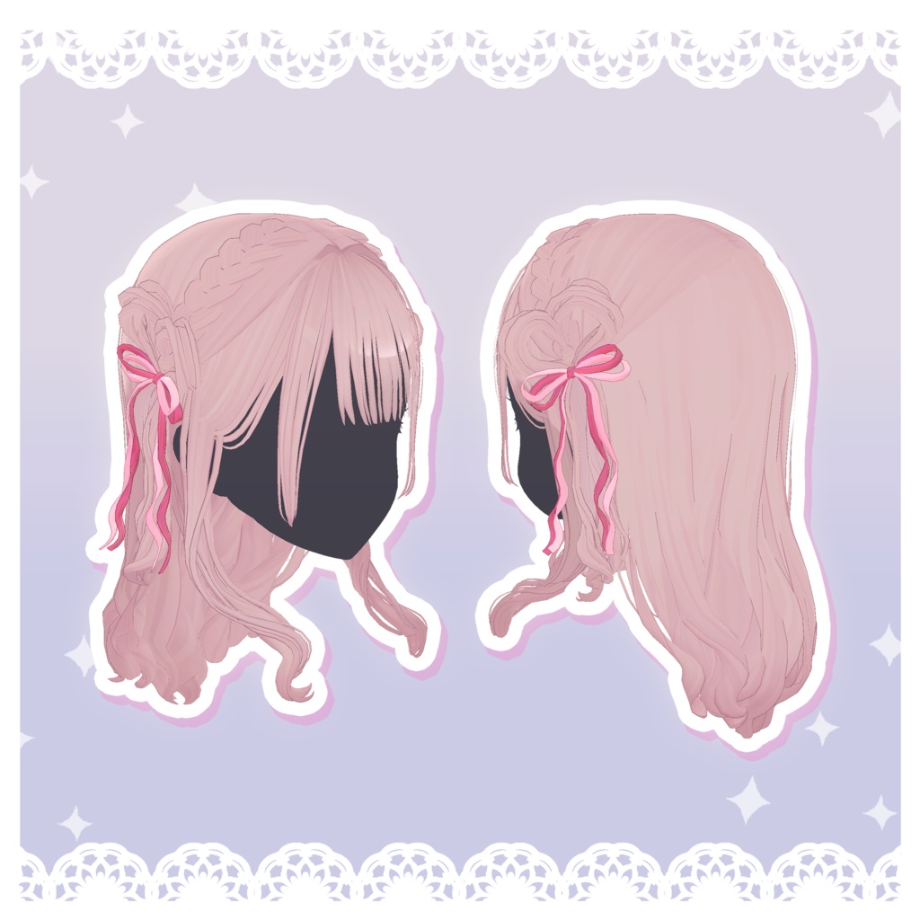 【3DHairModel】めるてぃ♡ついんは~と【8アバター対応】