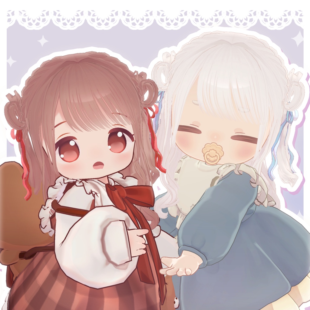 【3DHairModel】めるてぃ♡ついんは~と【8アバター対応】