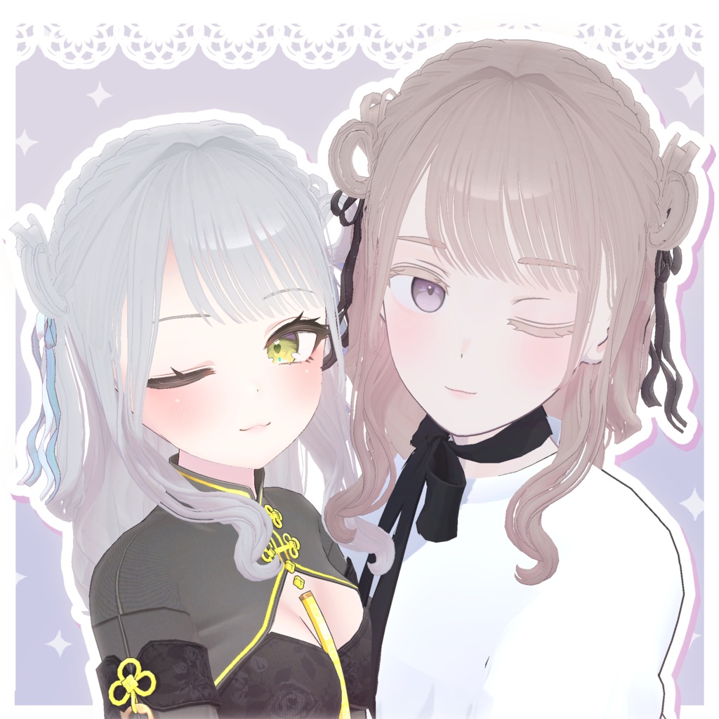 【3DHairModel】めるてぃ♡ついんは~と【8アバター対応】