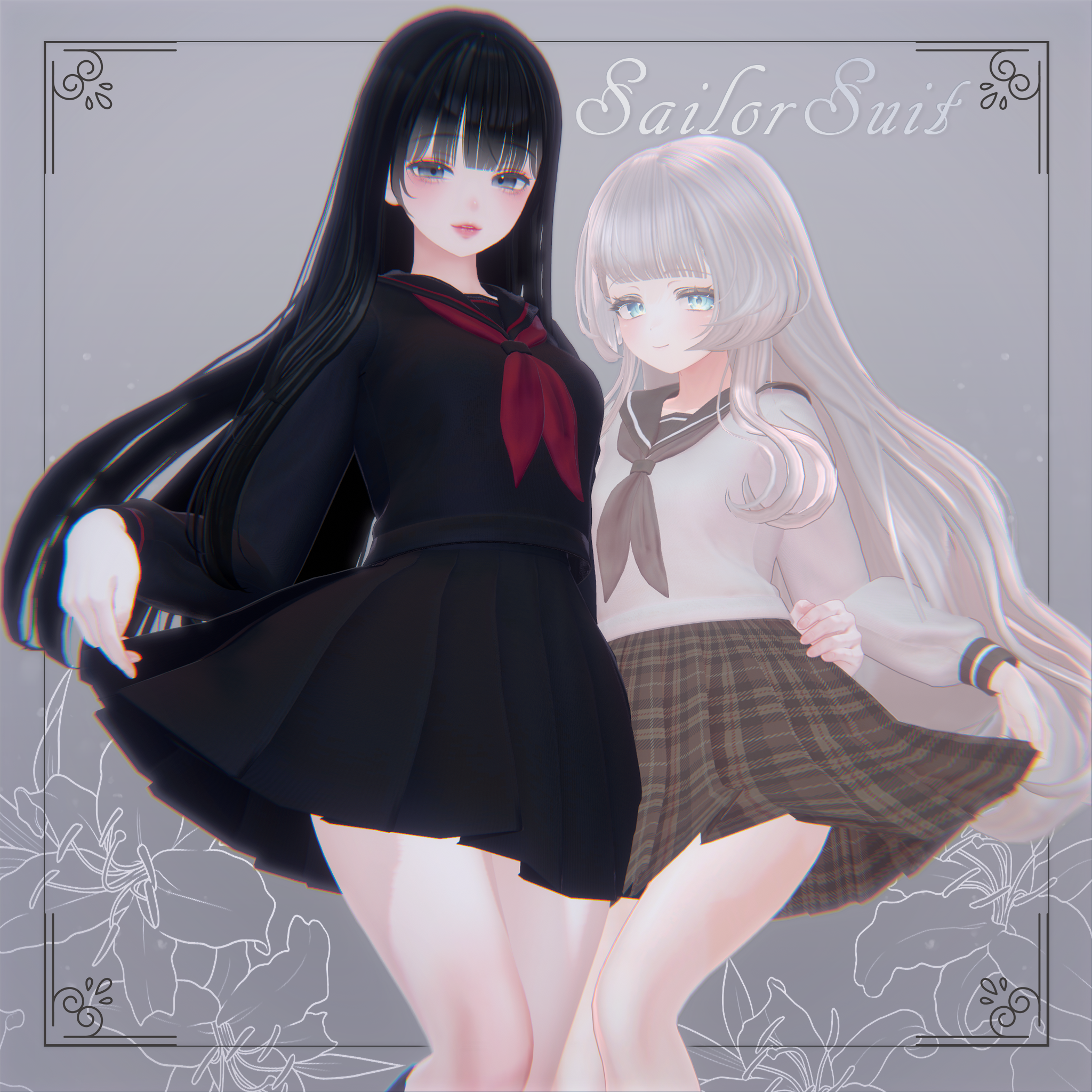 【3D衣装】セーラー服&カーディガン✦10キャラ対応✦