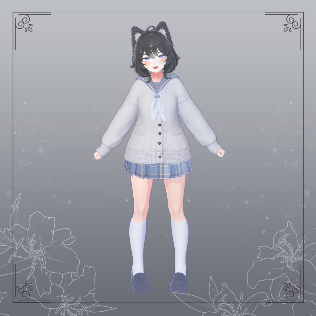 【3D衣装】セーラー服&カーディガン✦10キャラ対応✦