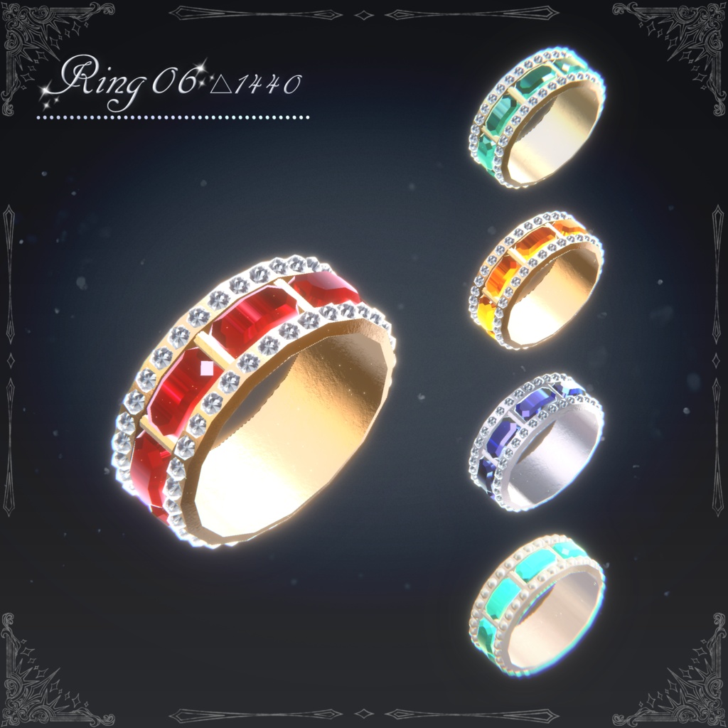 【3D Model】Antique Ring 50点セット