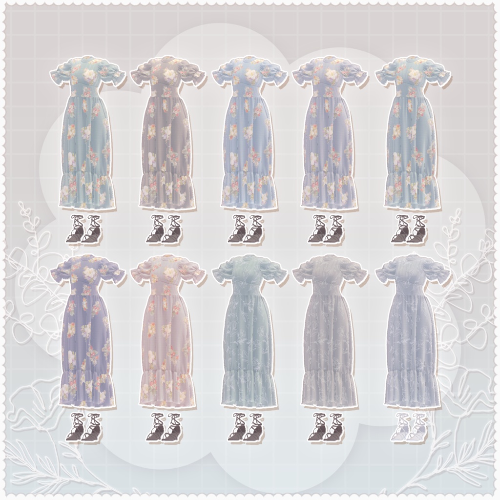 【3D衣装】春風ワンピース✦12キャラ対応✦