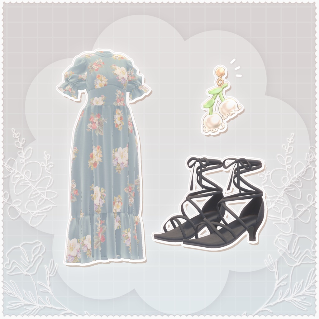 【3D衣装】春風ワンピース✦12キャラ対応✦