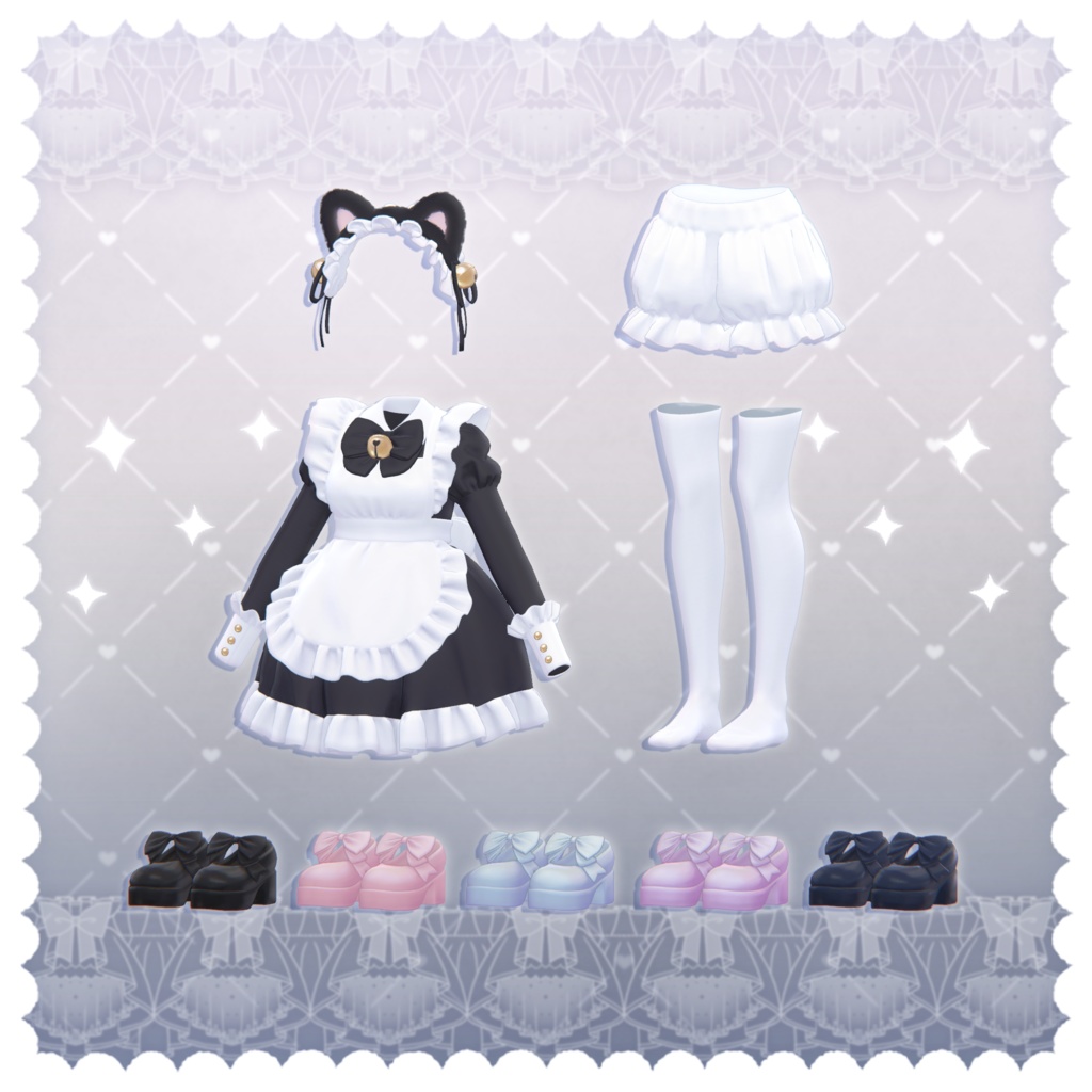 【3D衣装】ねこめいど -NECOMAID- ✦10キャラ対応✦