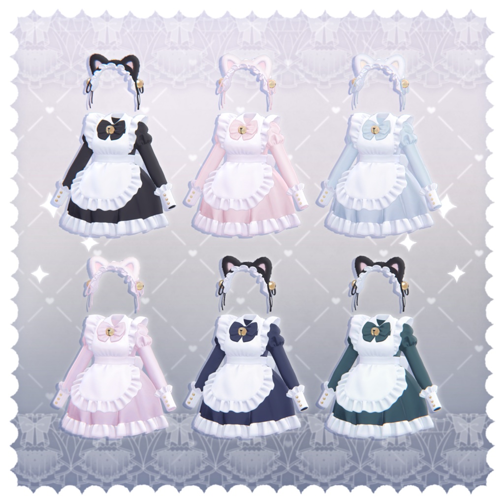 【3D衣装】ねこめいど -NECOMAID- ✦10キャラ対応✦