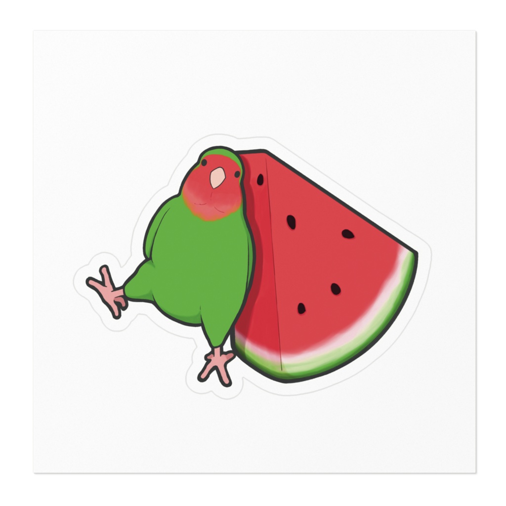 コザクラインコ(スイカver.)ステッカー