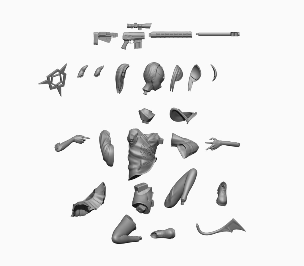 ブルーアーカイブ 鬼方カヨコ 1/7スケール3Dプリンターキット