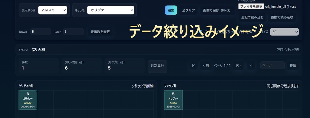 【便利ツール】クリファンチェック表