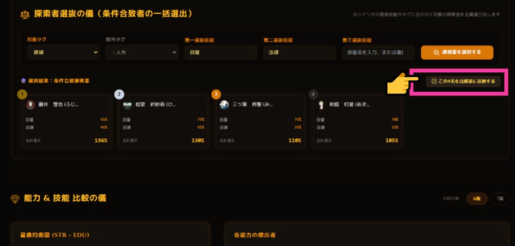 【便利ツール】探索者比較の魔導書
