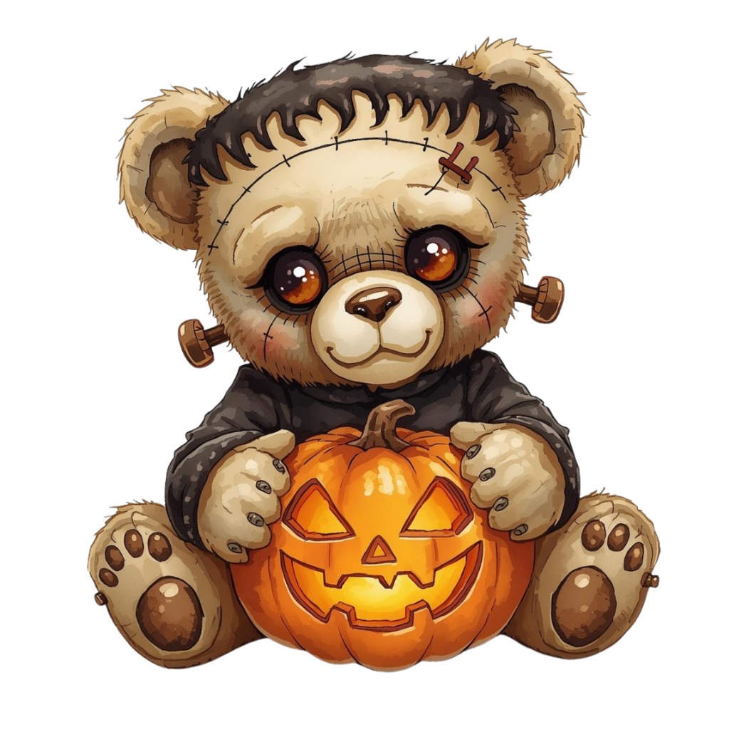 ハロウィンクリップアートセット ①― キモかわコレクション10点 PNG背景透過