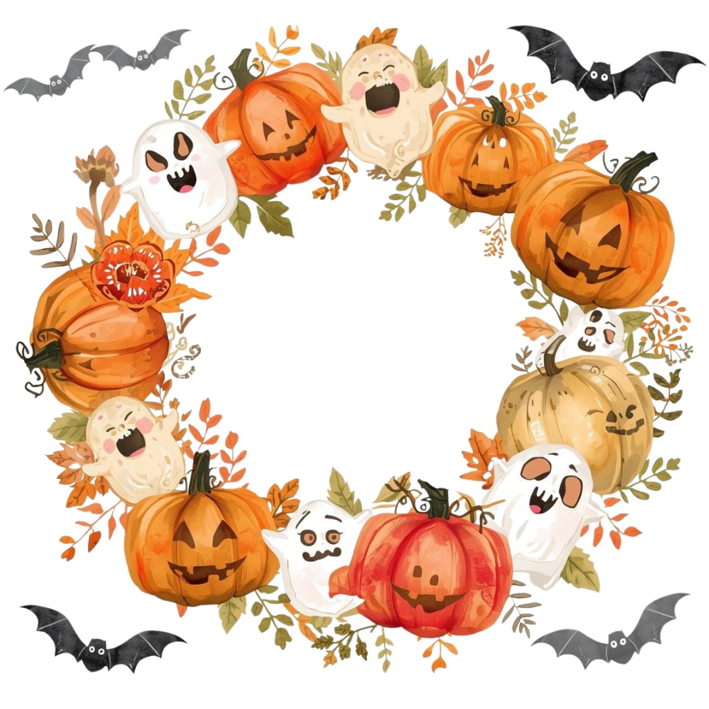 ハロウィンクリップアートセット②−キモかわコレクション10点 PNG背景透過