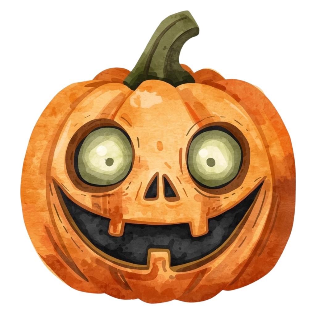 ハロウィンクリップアートセット②−キモかわコレクション10点 PNG背景透過