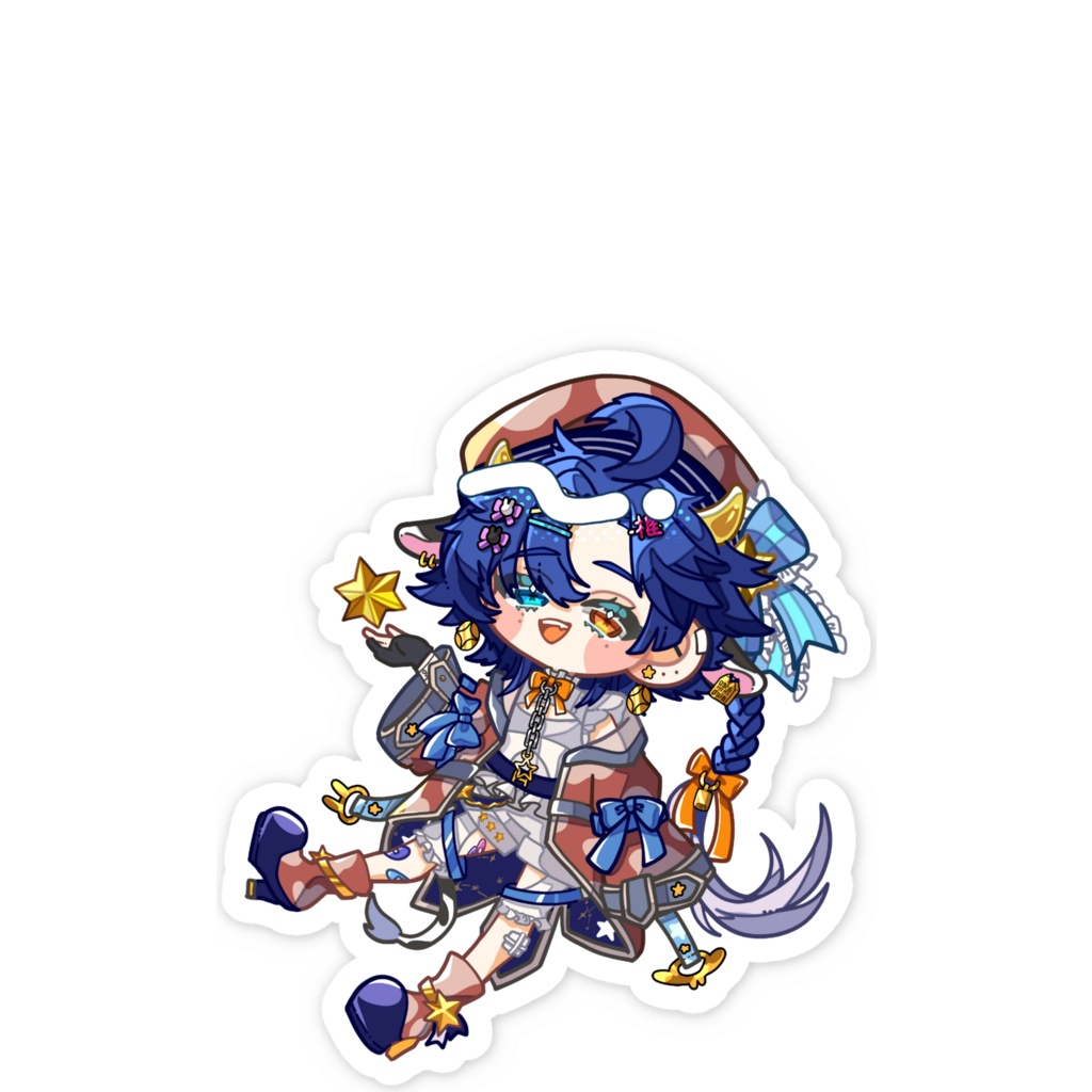 🌟星導うしお_ステッカー(illustration:すみ様)