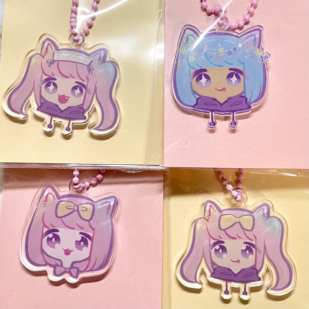 ねこみみちゃんアクリルキーホルダー
