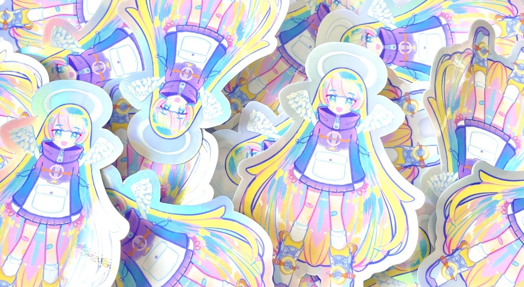 【BIG Hologram Sticker】天使ちゃん Angel Girl