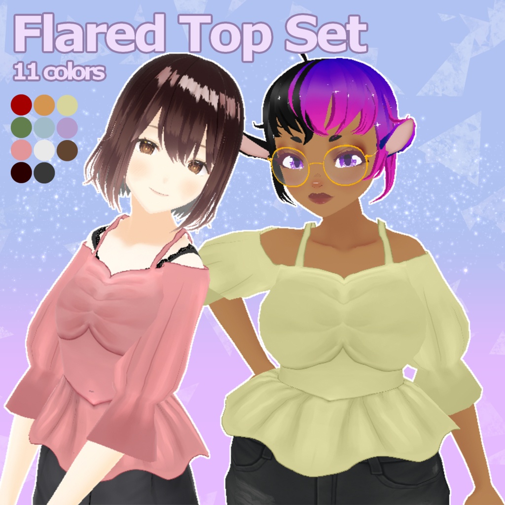 Flared Off-shoulder Top | Vroid Clothes Asset
