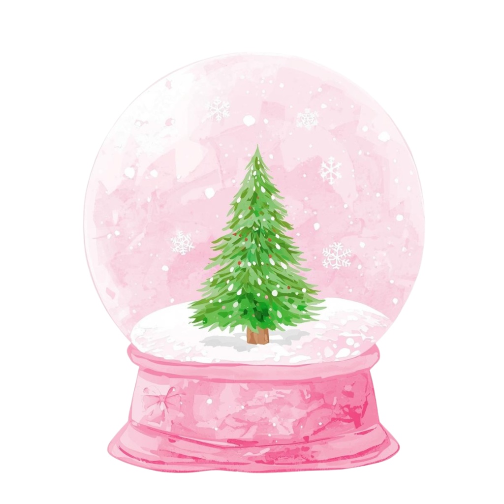 Pink Christmas Watercolor Clipart(ピンククリスマス・水彩クリップアート)10セットPNG