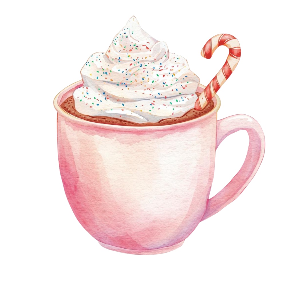 Pink Christmas Watercolor Clipart(ピンククリスマス・水彩クリップアート)10セットPNG