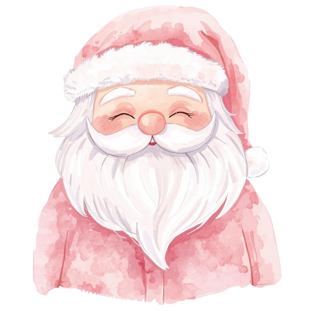Pink Christmas Watercolor Clipart(ピンククリスマス・水彩クリップアート)10セットPNG