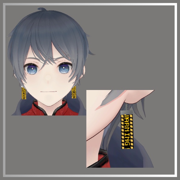 【VRChat想定】4種類の電光掲示板風流れるピアス